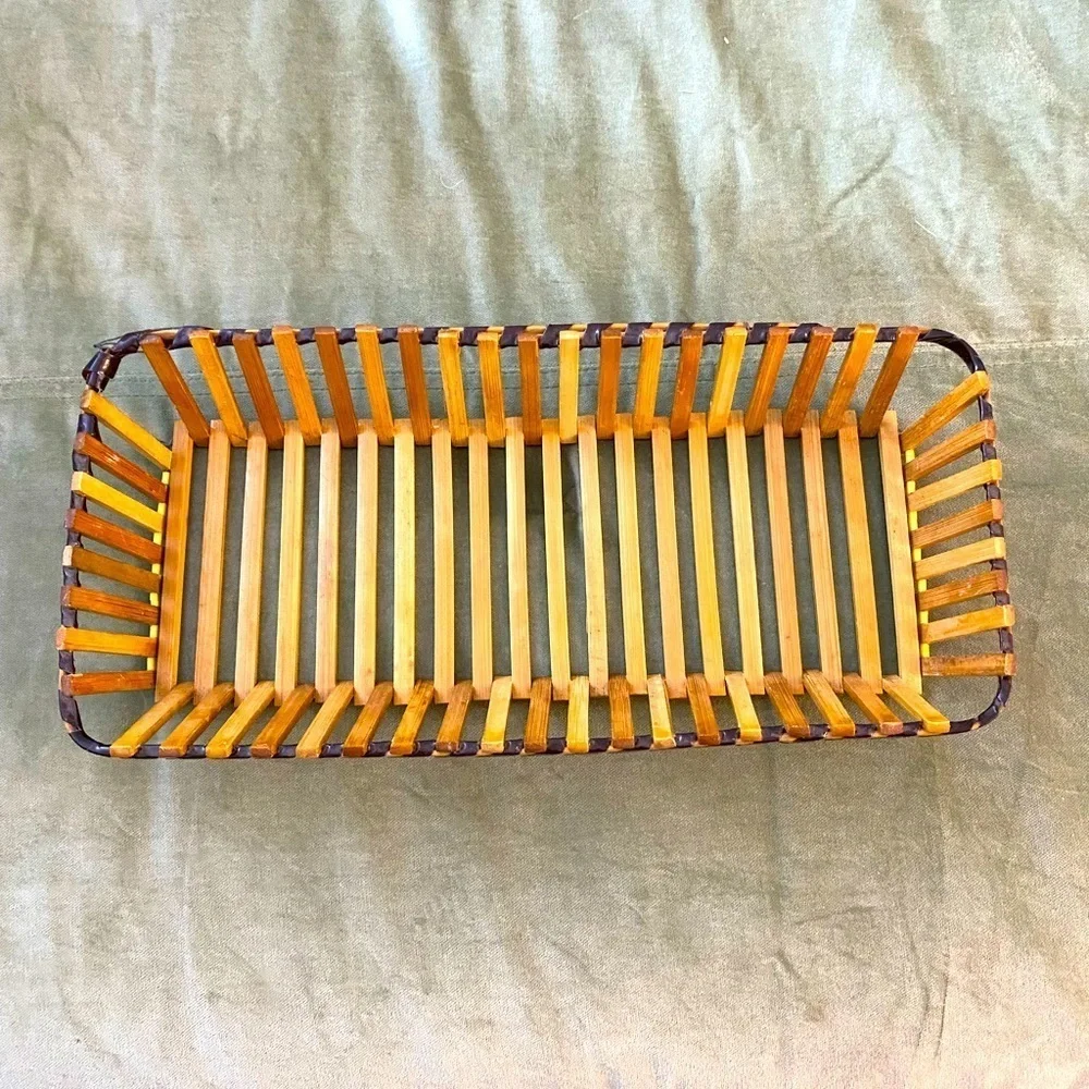 Bamboo basket holder rectangular #OS